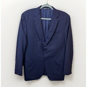 Canali 1934 Travel Wool Pinstripe Blazer Sport Coat Blue Tonal Stripe 42R IT 52